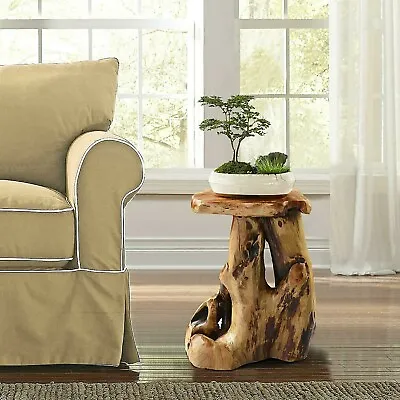 Rustic Natural Cedar Root Wood End Table Plant Stand Irregular Shape Solid Stump • $152.60