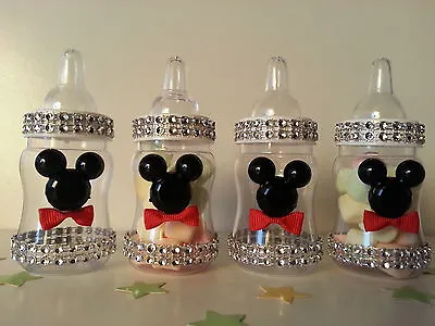 12 Mickey Mouse Fillable Bottles Baby Shower Favors Prizes Game Boy Decorations • $21.99