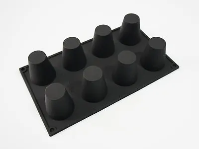 £5 • Buy 8 Cell BLACK DARIOLE ENGLISH MADELEINE SILICONE BAKEWARE CAKE MOULDS MOULD