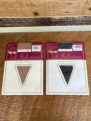 Vintage 80s Hanes Silk Reflections Pantyhose Style 718 Sz A-B Lot Of (2) NOS New • $14.95