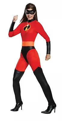 Mrs Incredible Adult Women's Sz Large 12-14 Costume Elastigirl Jumpsuit Pixar • $24