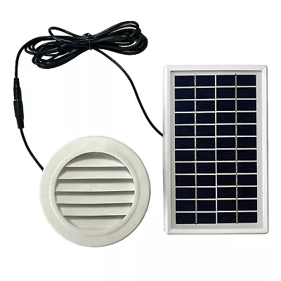 3W Solar Exhaust Wall Ventilation Fan 68CFM 100mm Duct Dia. For Shed Pet House • $92.80