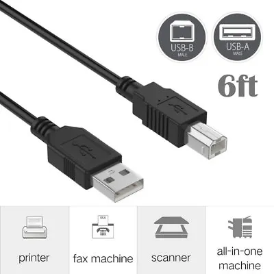 $6.29 • Buy 6ft USB Cable For E Pson Perfection V500 V600 V700 V30 V300 V750 Photo Scanner