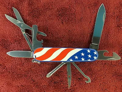 Victorinox US Flag Red White Blue Super Tinker Multi Tool Swiss Army Knife • $29.95