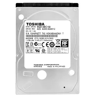 Hard Drive Toshiba 1.5Tb MQ01ABC150 8Mb Cache 5400Rpm SATA II 25   Inch • £200.23