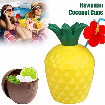 Pineapple Water Cups Coconut Cups Hawaii Party Decorations Pineapple Cups BirDv • £5.99