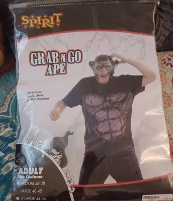 Spirit Halloween Gorilla Costume With Mask And Banana Adult Mens Size Large New • $18.99
