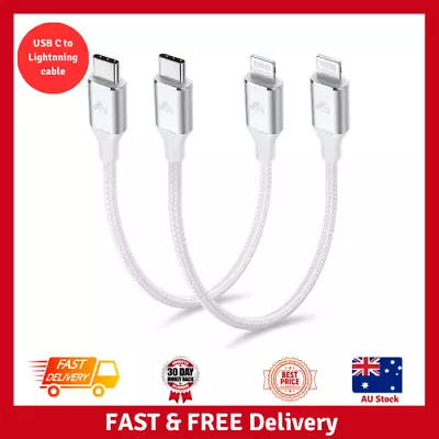 USB C To Lightnning Cable 0.3M 2Pack Short IPhone Charger Cable Apple MFi • $18.99