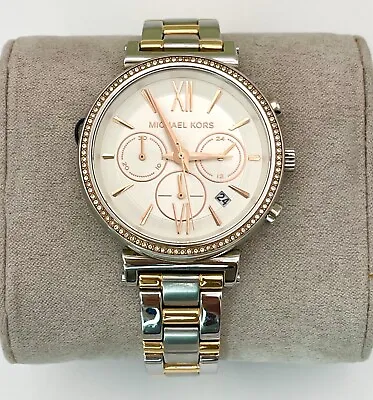 Michael Kors Sofie Chronograph Two-Tone 39mm Women's Watch MK6558 • $53.95