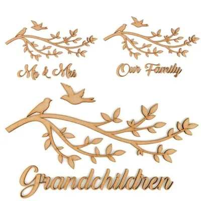 Wooden MDF Family Tree Branch  Craft Shape Decoration Guestbook Wedding Frame • £2.75