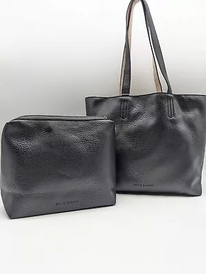 MELIE BIANCO Denise Vegan Leather Large Tote Bag + Pouch BLACK -- 2 PIECE SET • $40