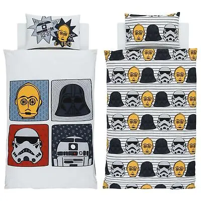 £23.99 • Buy Star Wars Single Duvet Cover Set Childrens Comic Style Reversible Cotton Bedding