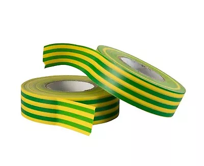5x High Quality PVC EARTH Electrical Insulation Tape Yellow Green - 19mm X 18m   • £5.10