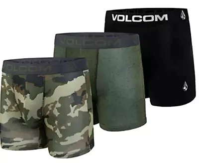 Volcom Men's Boxer Briefs Size Small 3-Pack Camo Army Green Black Underwear • $23.49