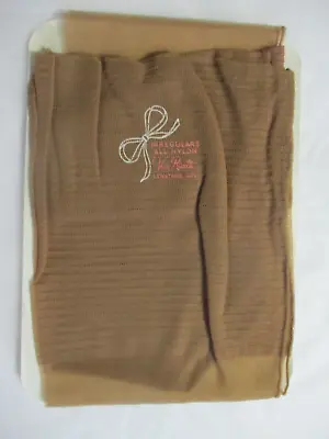 1pr Vintage Van Raalte Seamed Full Fashion Nylon Stockings 10 1/2 Med Beige • $29.99