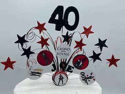 Glittered Stars Cake Topper Decoration Spray James Bond 30th 40th 50th 60th 006 • £14.99