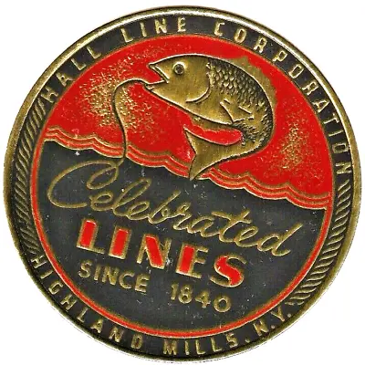 HALL CELEBRATED LINES FISHING LINE SPOOL LABEL Vintage Embossed Foil • $8.95