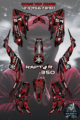 $160 • Buy Yamaha Raptor 350 2004-2014 Full Graphics Kit Sticker Decals