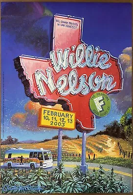 $25 • Buy WILLIE NELSON Concert Poster 2003 Fillmore F554 San Francisco