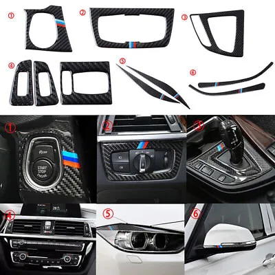 10pc For BMW 3 4 Series F30 F34 2013-2019 Carbon Fiber Cover Frame Accessories • $36.99