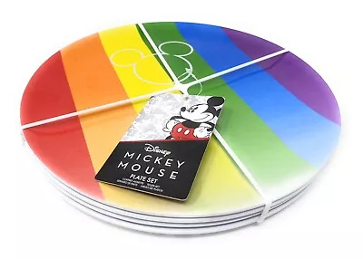 Mickey Mouse Plate Set 4 Disney Funko Rainbow Melamine Plates • £15.97