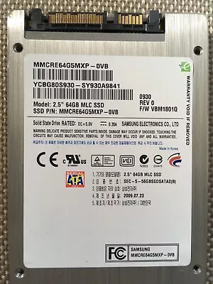 £9 • Buy Samsung MMCRE64G5MXP-0VB 2.5  64GB MLC SATA SSD Solid State Drive