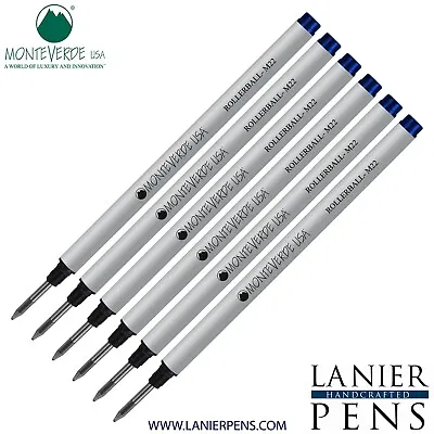 6 Pack - Monteverde® Rollerball To Fit Montblanc® Rollerball Pens - Blue • $12.50