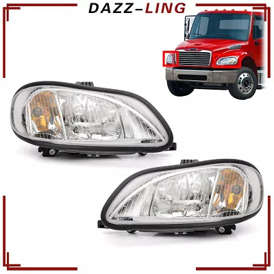 Pair Headlights Headlamps Left & Right Set For 02-18 Freightliner M-2 M2 106 112 • $159.99