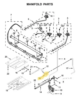 Whirlpool WFG525S0JS0 Range - Broil Burner Orifice Fitting OEM Part # W10592836 • $24.99