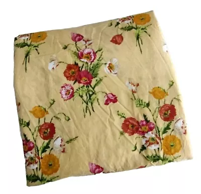 Pottery Barn Duvet Cover Twin Size Cotton Yellow Orange Red Poppies 63 X 85 Inch • $33.75
