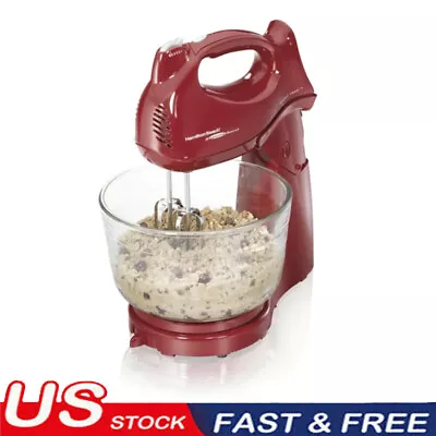 Red Power Deluxe Stand And Hand Mixer 6 Speeds 4 Quarts Kitchen Countertop Mixer • $29.99