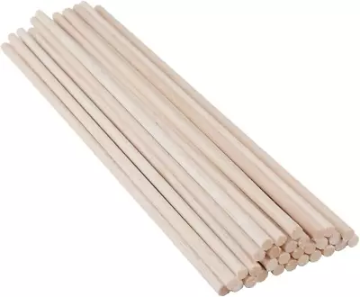 30 Pack Round Wood Dowel Rods 1/4X1/4X12 Inch Balsa Wood Sticks Φ1/4 Inch Natura • $15.85