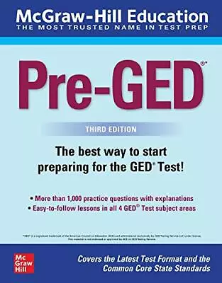 McGraw-Hill Education Pre-GED Third Edition By McGraw Hill Editors [Paperback] • $18.62