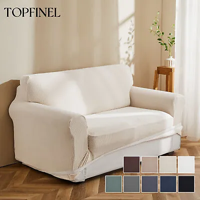 Topfinel Super Stretch Couch Covers Sofa Covers Slip Covers Soft 1/2/3 Seater • $21.99