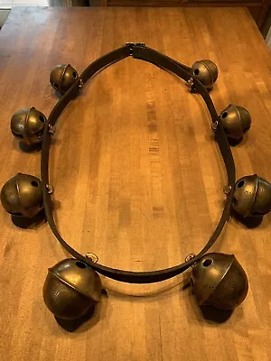 Antique Brass Sleigh Bells - 8 Bells - Big Bells • $175