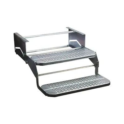 Double Pull Out Folding Caravan Step Zinc Plated Steel Off Road Camper Trailer • $295.85