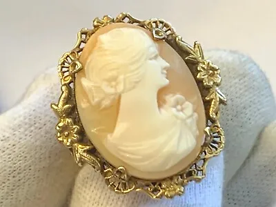 Vtg Gold Filled Cameo Ring Fashion Jewelry Size 6.5 Band • $89.95