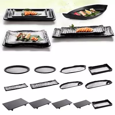 Melamine Plates Sushi Rectangle Serving Plate Dish Tray • £11.23