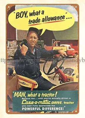 Bar Decor 1960s J. I. Case Tractor Trade Allowance Farm Country Metal Tin Sign • $18.83