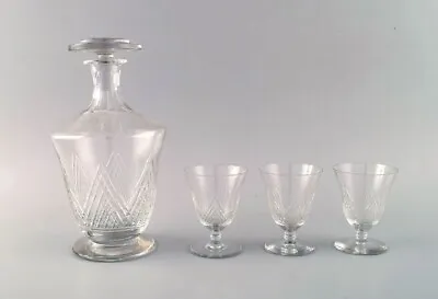 $470 • Buy Saint-Louis, France. Sherry Set In Clear Mouth Blown Crystal Glass. 