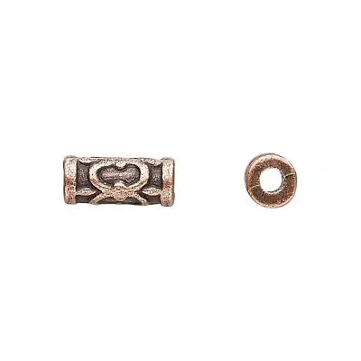 Antiqued Copper Steampunk Fancy Round Carved Tube Beads 10 Pcs • $10.95
