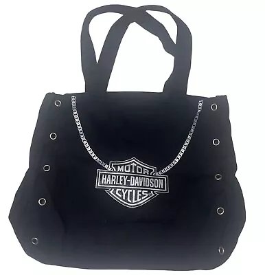 Harley Davidson Logo Tote Bag Shoulder Bag Satchel Purse Motorcycle Cotton • $18.78