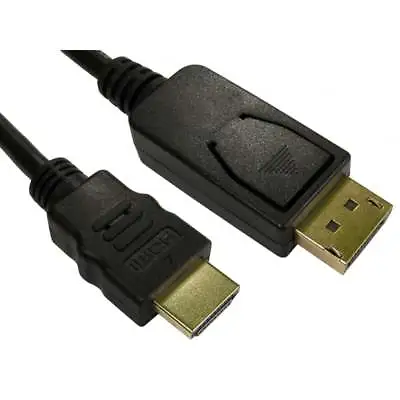 £6.99 • Buy 1m DisplayPort To HDMI Cable Male To M DP Plug Monitor PC Laptop TV Adapter Lead