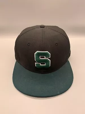 Michigan State Spartans Hat Cap Fitted 7 3/4 Black Green New Era 59Fifty WOOL • $20.99