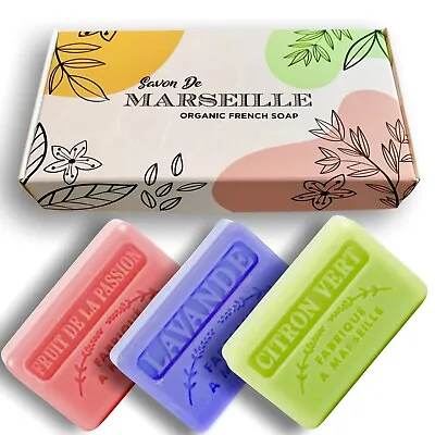 Savon De Marseille French Natural Soap Trio Gift Box NEW Easter Birthday Organic • £9.99