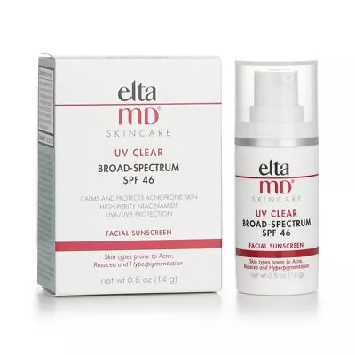 Elta MD UV Clear Broad Spectrum SPF 46 Facial Suncreen 14g 0.5oz • $16.21