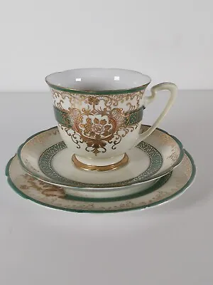 Meito China Foreign PorcelaiHand Painted Richly Gilded Tea Cup Saucer And Plate • £34