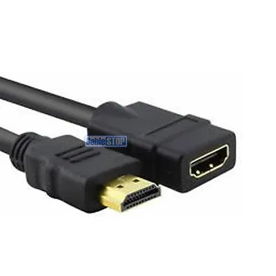 £3.75 • Buy HDMI EXTENSION SHORT 10cm Lead GOLD MALE Plug To FEMALE Socket TV Cable