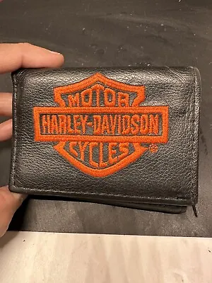 Vintage 70s 80s Harley Davidson Tri Fold Wallet Made In USA • $34.44