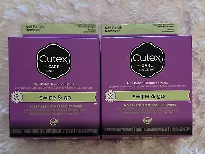 2 - Cutex Swipe & Go Original Nail Polish Remover Pads 10 Ct Lot (20 Total) • $8.99